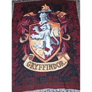 Harry Potter Gryffindor Woven Tapestry Throw Blanket Fringe Northwest 48" x 60"
